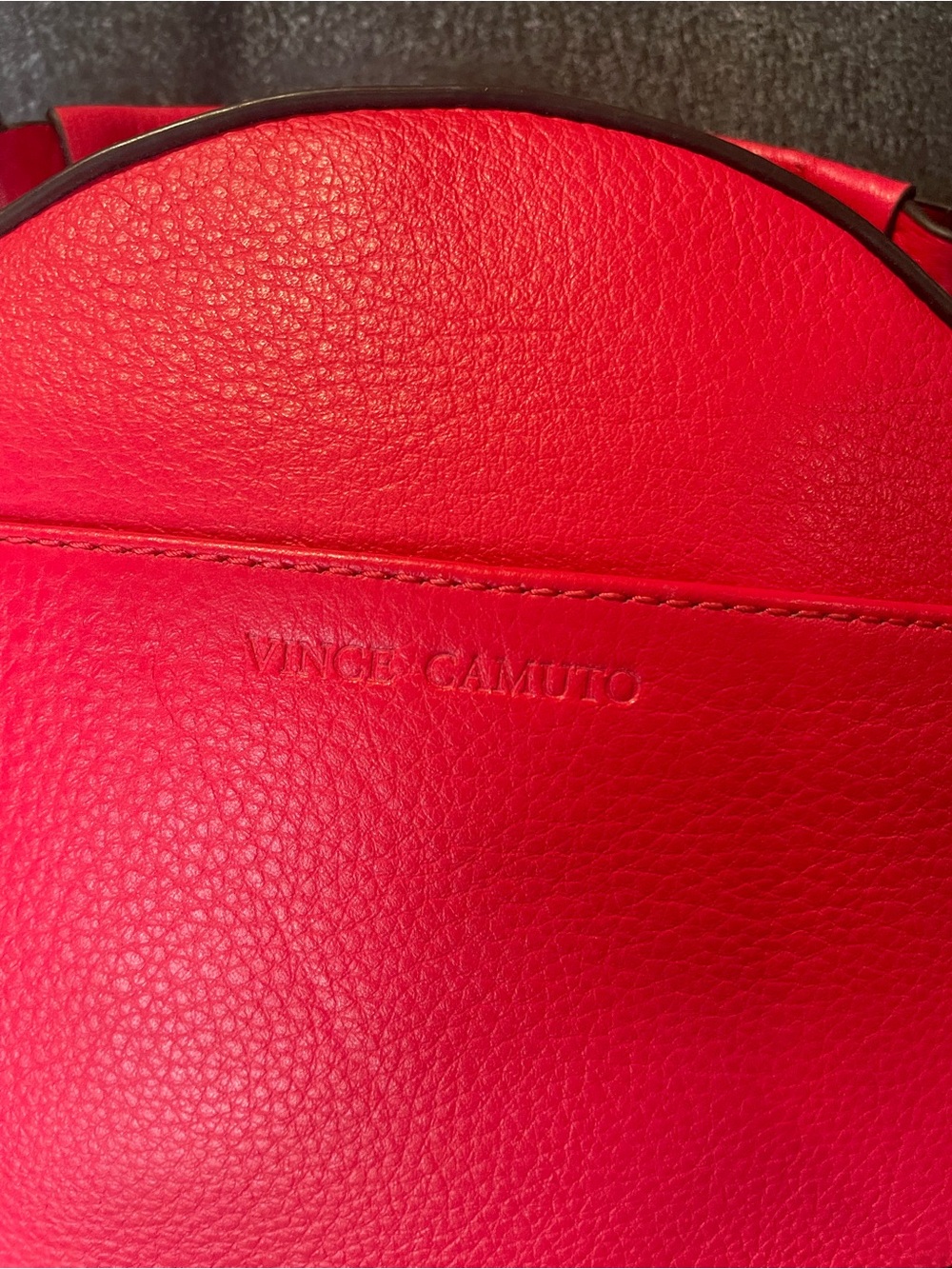NWT Vince Camuto Circle Crossbody Bag Fruit Punch Pink Genuine Leather Round - Picture 4 of 10